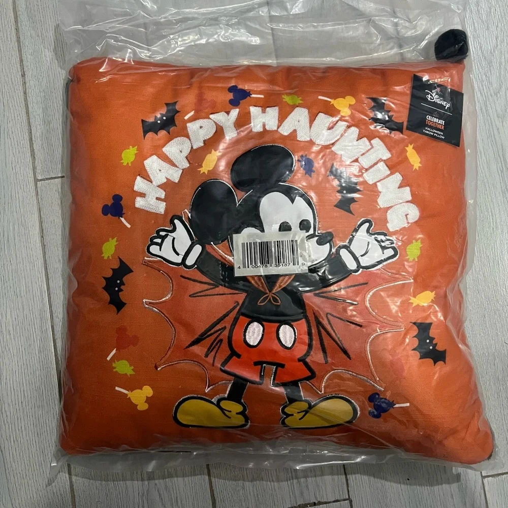 Disney Mickey Mouse Happy Haunting Pillow Celebrate Together Halloween 18x18 NWT